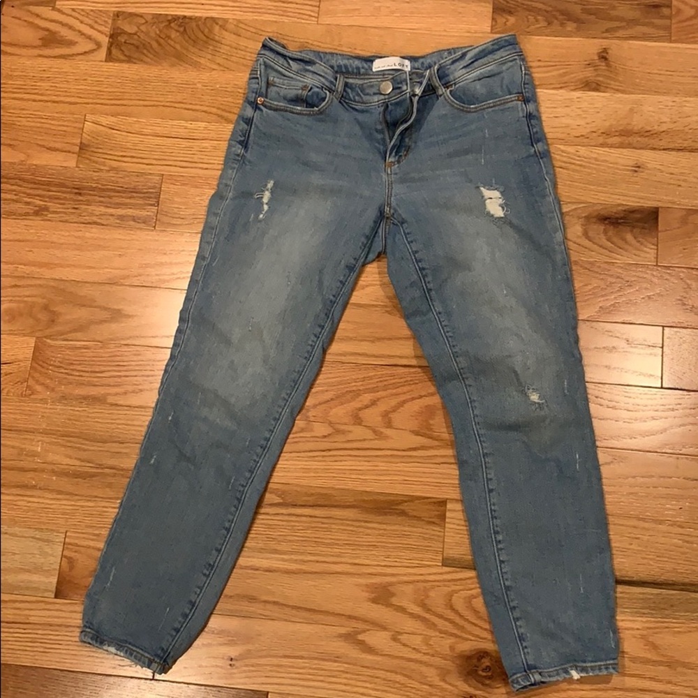 Distressed loft denim